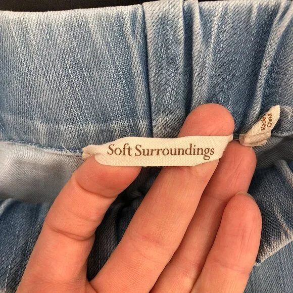 SOFT SURROUNDINGS Stretch Cotton Metro legging jeans jegging light L petite PL - Picture 3 of 8